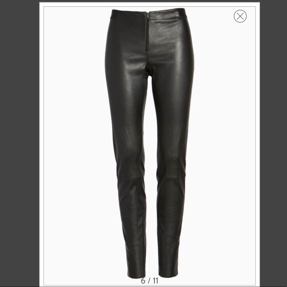 Alice & Olivia black leather leggings, sz 4